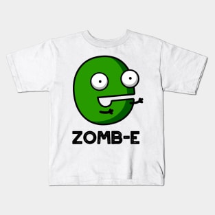 Zom-E Cute Halloween Zombie Alphabet E Pun Kids T-Shirt